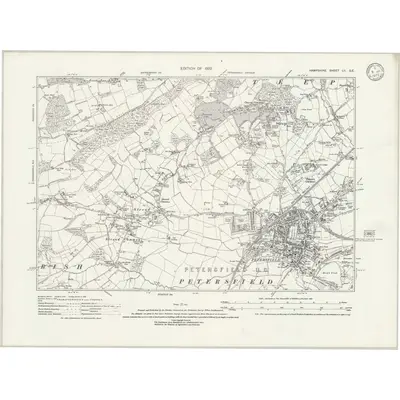 1930 Map of Hampshire & Isle of Wight LII.SE, 1932 Print