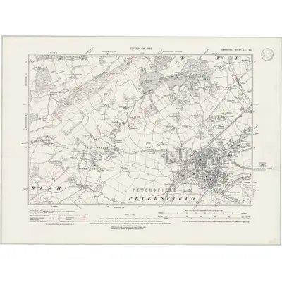 1930 Map of Hampshire & Isle of Wight LII.SE, 1945 Print
