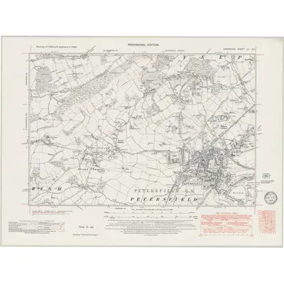 1938 Map of Hampshire & Isle of Wight LII.SE, 1949 Print