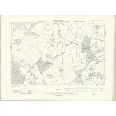 1908 Map of Hampshire & Isle of Wight LII.SW, 1910 Print
