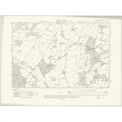 1908 Map of Hampshire & Isle of Wight LII.SW, 1931 Print