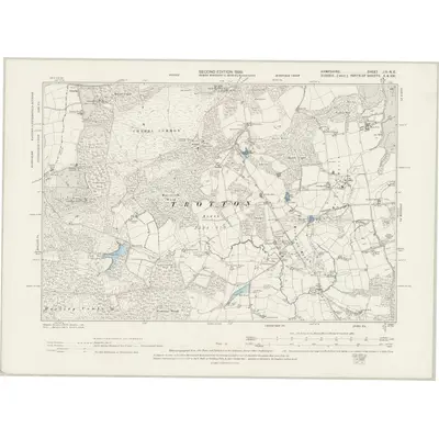 1895 Map of Hampshire & Isle of Wight LIII.NE, 1899 Print