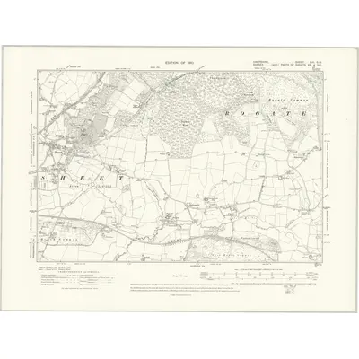 1908 Map of Hampshire & Isle of Wight LIII.SW, 1910 Print