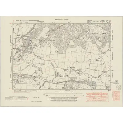 1938 Map of Hampshire & Isle of Wight LIII.SW, 1949 Print