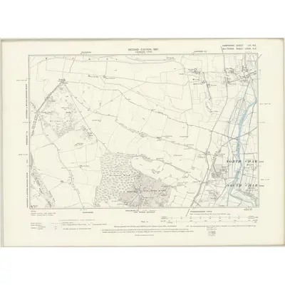 1895 Map of Hampshire & Isle of Wight LIV.NE, 1897 Print
