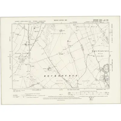 1895 Map of Hampshire & Isle of Wight LIV.NW, 1897 Print