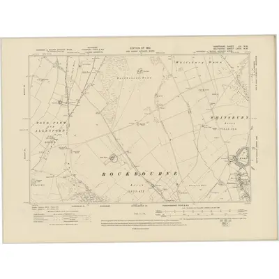 1908 Map of Hampshire & Isle of Wight LIV.NW, 1910 Print