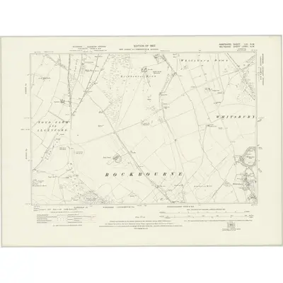 1924 Map of Hampshire & Isle of Wight LIV.NW, 1927 Print