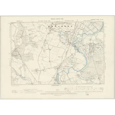 1895 Map of Hampshire & Isle of Wight LIV.SE, 1898 Print