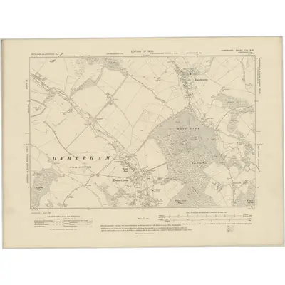 1908 Map of Hampshire & Isle of Wight LIV.SW, 1909 Print