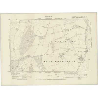 1908 Map of Hampshire & Isle of Wight LIVA.NW, 1912 Print