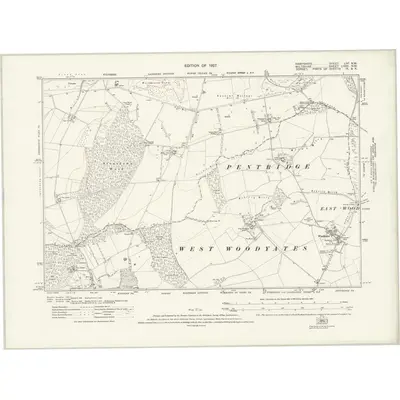1924 Map of Hampshire & Isle of Wight LIVA.NW, 1927 Print