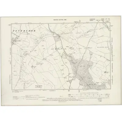1895 Map of Hampshire & Isle of Wight LIVA.SE, 1899 Print