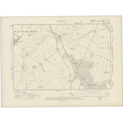 1908 Map of Hampshire & Isle of Wight LIVA.SE, 1911 Print