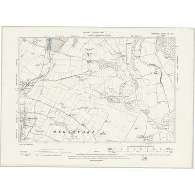 1895 Map of Hampshire & Isle of Wight LIX.NE, 1897 Print
