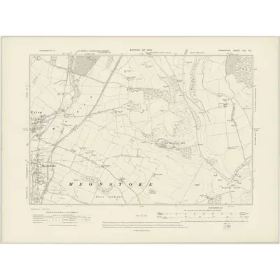 1908 Map of Hampshire & Isle of Wight LIX.NE, 1910 Print