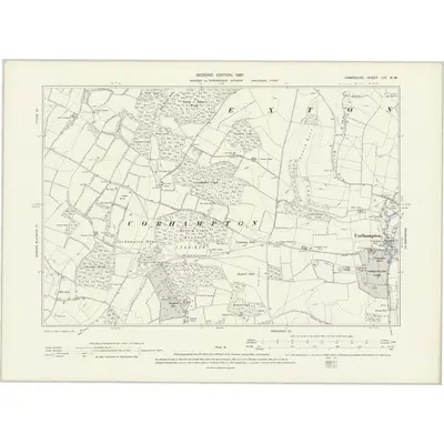 1895 Map of Hampshire & Isle of Wight LIX.NW, 1897 Print