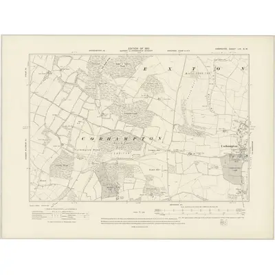 1908 Map of Hampshire & Isle of Wight LIX.NW, 1910 Print