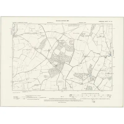 1895 Map of Hampshire & Isle of Wight LIX.SE, 1897 Print