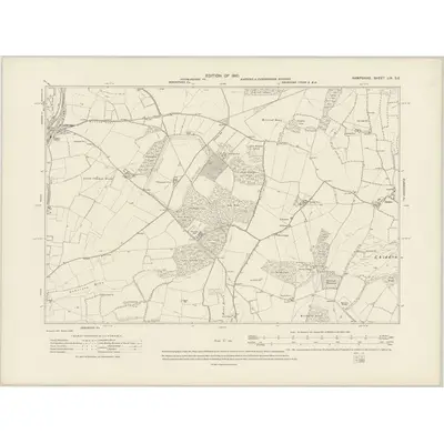 1908 Map of Hampshire & Isle of Wight LIX.SE, 1910 Print
