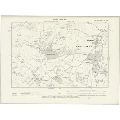 1895 Map of Hampshire & Isle of Wight LIX.SW, 1897 Print