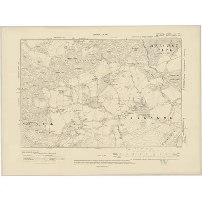 1908 Map of Hampshire & Isle of Wight LV.NE, 1911 Print