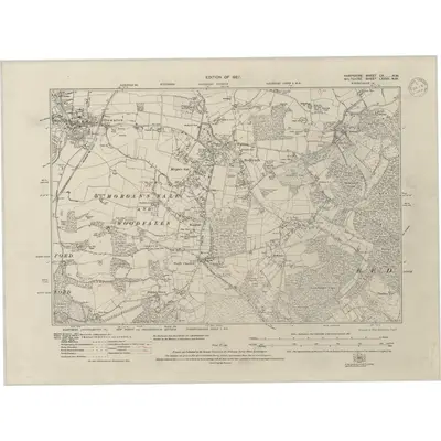 1924 Map of Hampshire & Isle of Wight LV.NW, 1948 Print