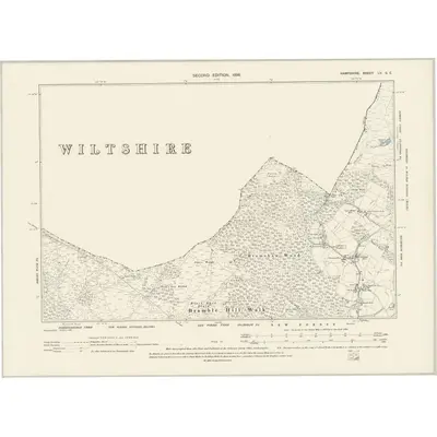 1895 Map of Hampshire & Isle of Wight LV.SE, 1898 Print