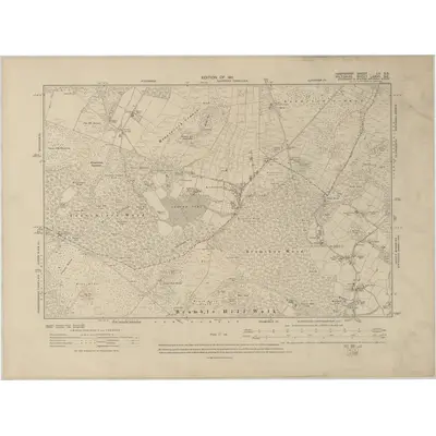 1908 Map of Hampshire & Isle of Wight LV.SE, 1911 Print