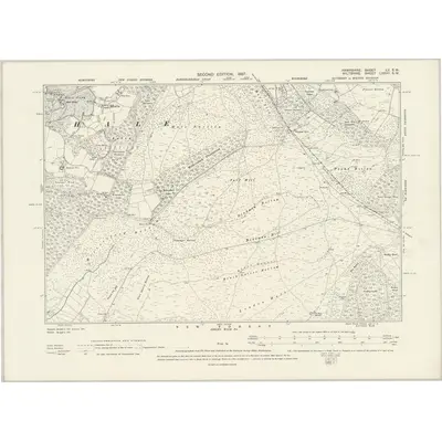 1895 Map of Hampshire & Isle of Wight LV.SW, 1897 Print