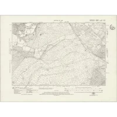 1924 Map of Hampshire & Isle of Wight LV.SW, 1933 Print