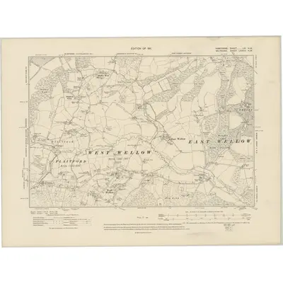 1908 Map of Hampshire & Isle of Wight LVI.NW, 1911 Print