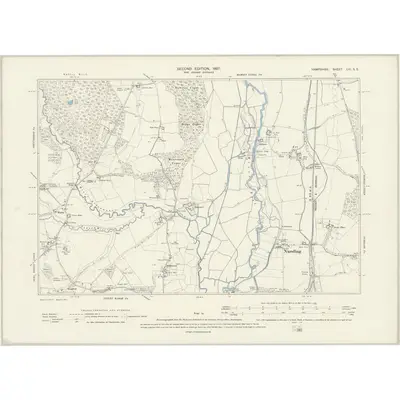 1895 Map of Hampshire & Isle of Wight LVI.SE, 1897 Print