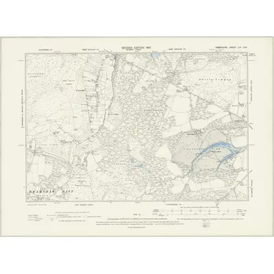 1895 Map of Hampshire & Isle of Wight LVI.SW, 1897 Print