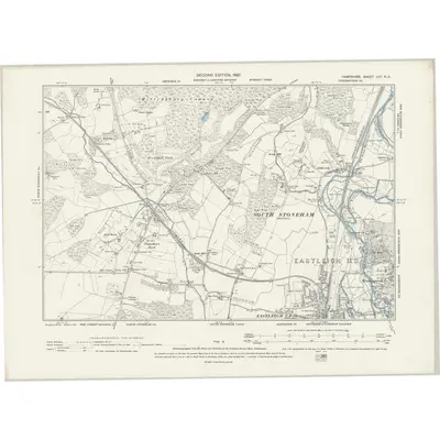 1895 Map of Hampshire & Isle of Wight LVII.NE, 1897 Print