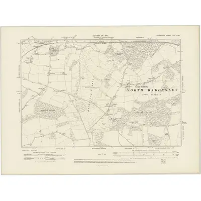 1908 Map of Hampshire & Isle of Wight LVII.NW, 1910 Print