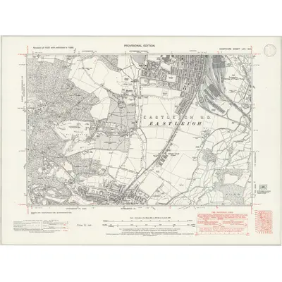 1938 Map of Hampshire & Isle of Wight LVII.SE, 1946 Print