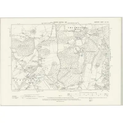 1895 Map of Hampshire & Isle of Wight LVII.SW, 1897 Print