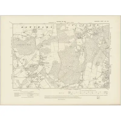 1908 Map of Hampshire & Isle of Wight LVII.SW, 1910 Print