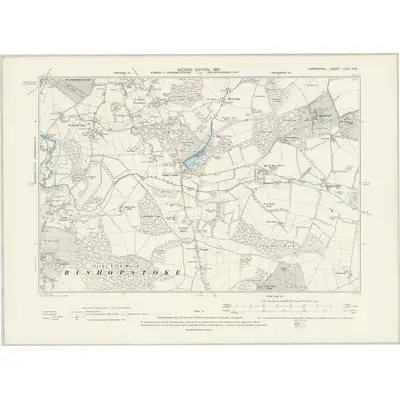 1895 Map of Hampshire & Isle of Wight LVIII.NW, 1897 Print