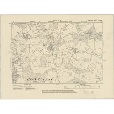 1908 Map of Hampshire & Isle of Wight LVIII.NW, 1911 Print