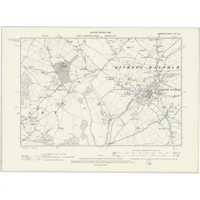 1895 Map of Hampshire & Isle of Wight LVIII.SE, 1897 Print