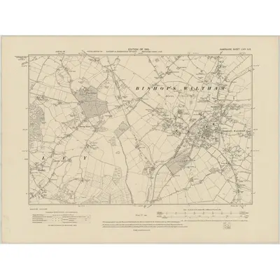 1908 Map of Hampshire & Isle of Wight LVIII.SE, 1910 Print