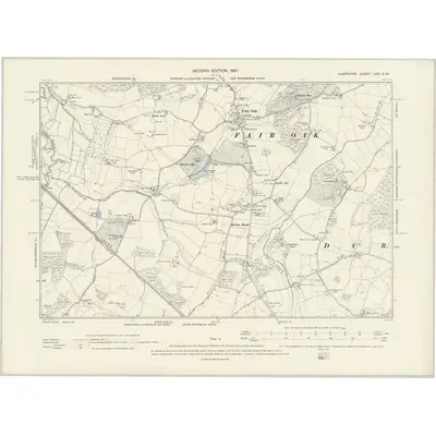 1895 Map of Hampshire & Isle of Wight LVIII.SW, 1897 Print