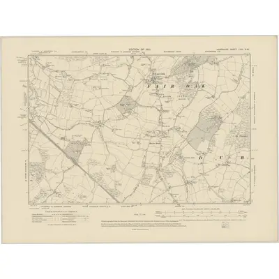 1908 Map of Hampshire & Isle of Wight LVIII.SW, 1910 Print