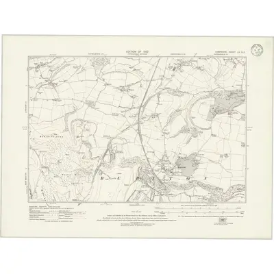 1931 Map of Hampshire & Isle of Wight LX.NE, 1932 Print