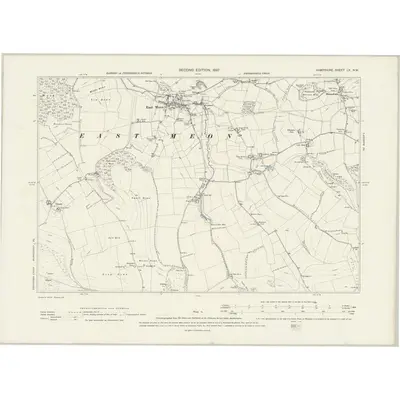 1895 Map of Hampshire & Isle of Wight LX.NW, 1897 Print