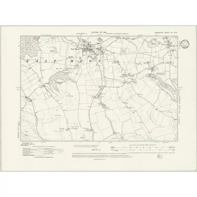 1908 Map of Hampshire & Isle of Wight LX.NW, 1933 Print
