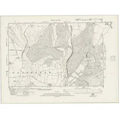 1908 Map of Hampshire & Isle of Wight LX.SE & LXI.SW, 1942 Print