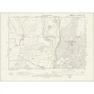 1895 Map of Hampshire & Isle of Wight LX.SE, 1897 Print